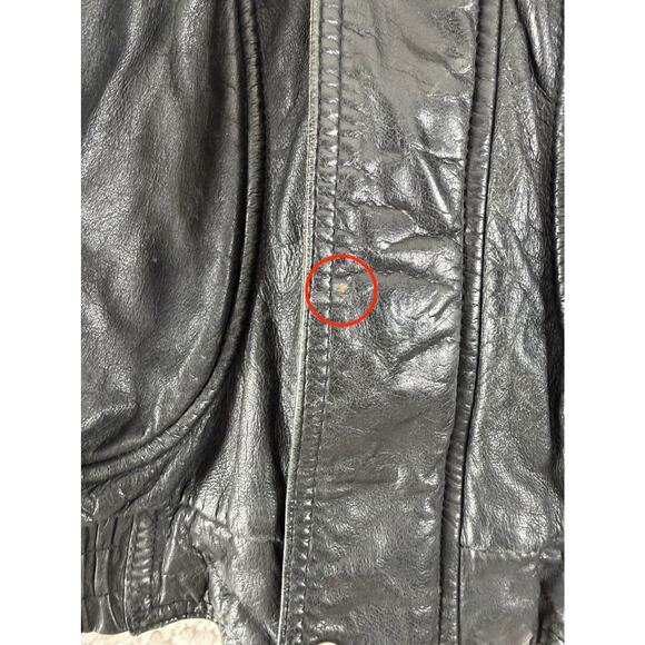 Vintage U2 Wear Me Out Size M Moto Leather Jacket Outdoor Black Brown Zip Lined - Picture 2 of 10